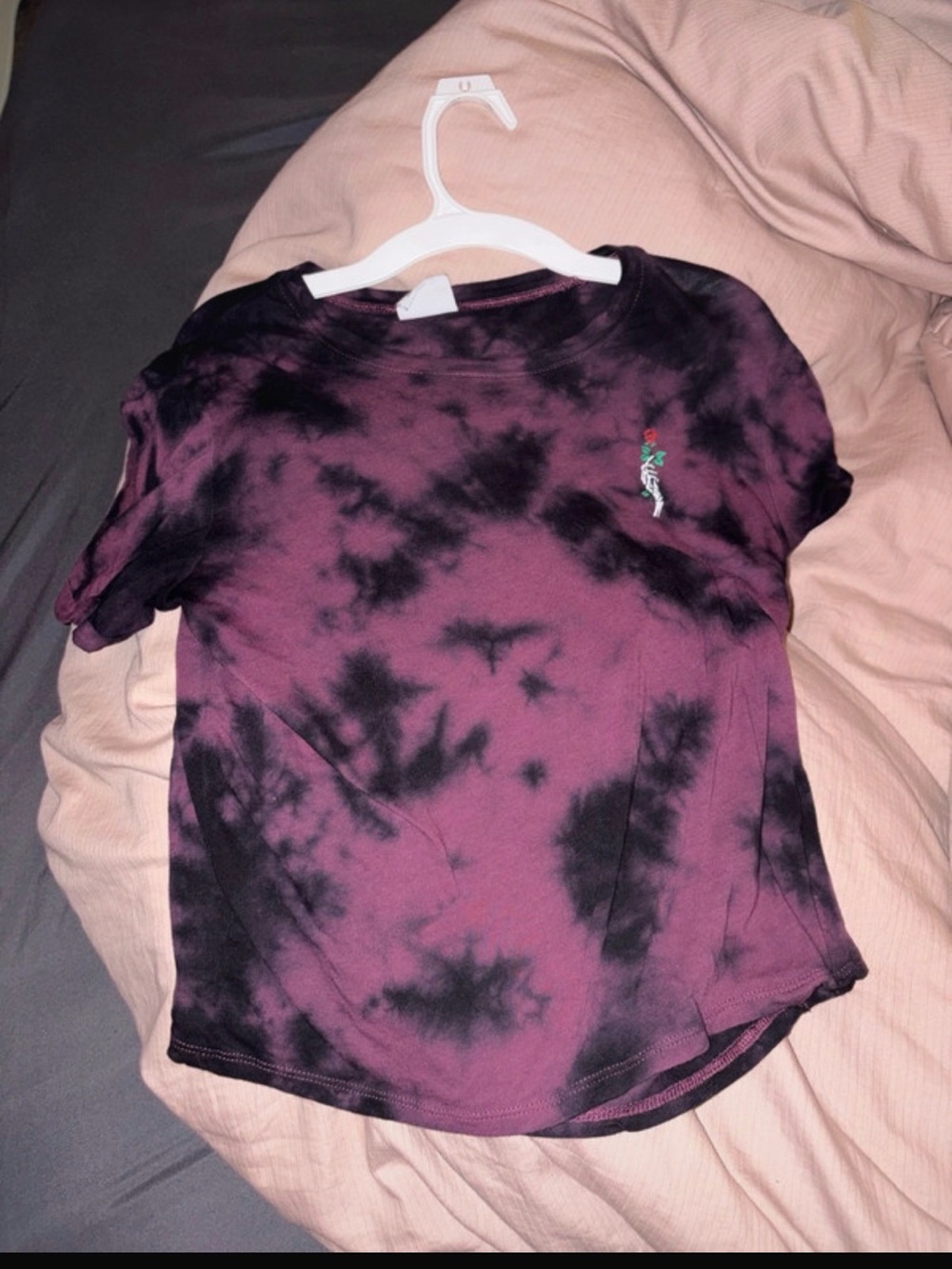 Empyre Purple and Black Tie-Dye Crop Top